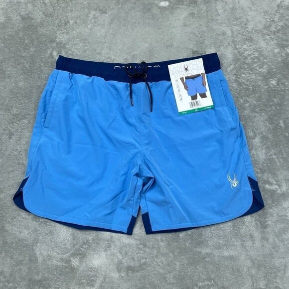 Spyder Swim Quick Dry Mens Blue Shorts XL With UV Protection a1440 - Picture 1 of 5